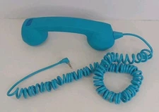 Echo Logico Retro Handset - Soft Touch - Wired Headset For Mobile Phones-Cyan