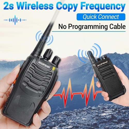 2 Pack Set Long Range Walkie Talkie with earpiece Rechargeable 2-Way Radios Hand - Zdjęcie 4 z 9