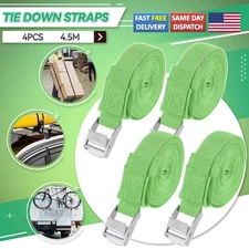 Set Of 4 1"X15' Lashing Straps Cargo Tie-Down Straps up to 350Lbs w/ Adjustable