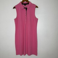 Talbots Petites XLP Pink Sleeveless Polo Dress Preppy Golf Casual Cotton Blend