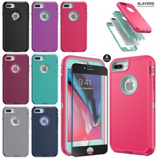 For iPhone 6/6s/7/8 Plus Rugged Case Phone Cover 3in1 Layers / Screen Protector