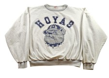 Vintage Georgetown Hoyas Sweatshirt Mens XL Gray White NCAA Basketball 90s