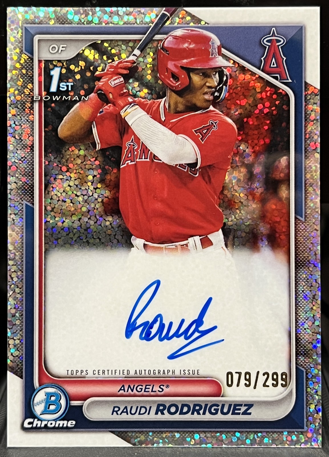 RAUDI RODRIGUEZ 2024 1st Bowman Chrome Prospect #CPA-RR Speckle AUTO /299 Angels