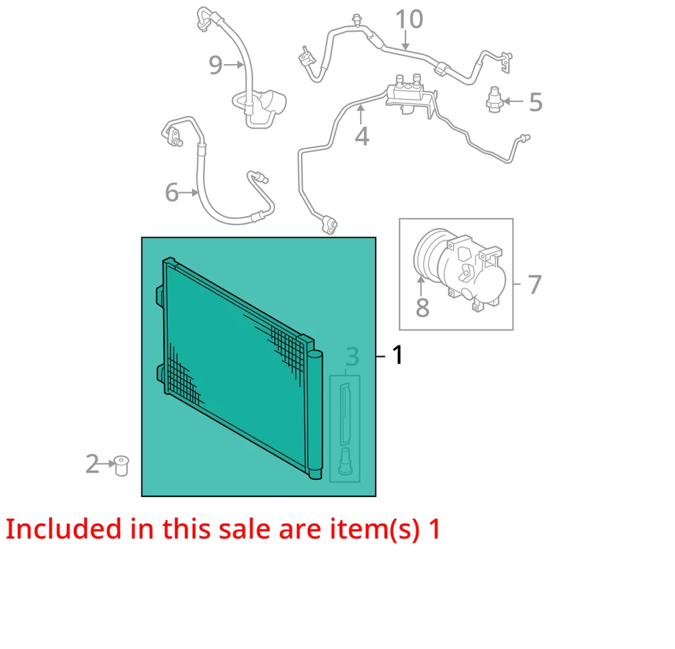 Condensador de CA compatible con 06-12 RAV4 6845879 Foto 3 de 4