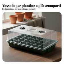 Seminiera a 24 Celle con Coperchio Design Rialzato Scatola per Semina Rialzata