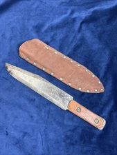 Hawken St. Louis Bowie Throwing Knife Leather Handle w/ Leather Sheath