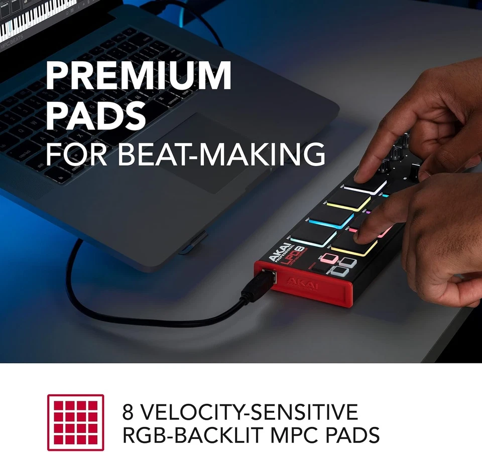 Akai Professional LPD8 - USB MIDI Controller with 8 Responsive RGB MPC - Image 2 of 4