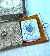 Vintage Max Factor Mayan Gold Compact Gold Travel Case Original Box UNUSED