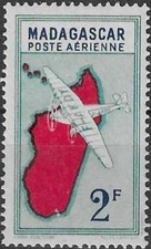 Timbre Avions Madagascar (Colonies Fr.) PA29 * - 87396FX