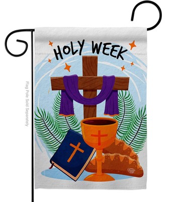 Holy Week Garden Flag Religious Faith Hope Grace Peace Dove Christian Religio...