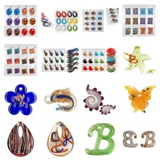 Handmade Lampwork Glass Value Pack  Mixed Shape Pendants - 43 Styles