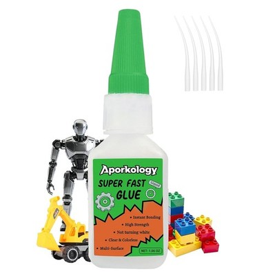 Super Glue for Plastic Toys, Models, Miniatures & Legos, Heavy Duty Quick Dry St