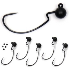 Tungsten Offset Weedless Ned Rig Jigheads 5 Pack Harmony Fishing Jigs