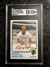 2022 Topps Heritage Real One George Foster Red Ink #/73 #ROAGF SGC 10 Auto 10
