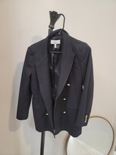 Derek Lam 10 Crosby Size 8 Sandra Double Breasted Slit Blazer Black