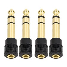 Aqdocvf 4-Pack 3.5mm to 1/4" Adapter, Upgrade 4Pack, Copper Gold-plated