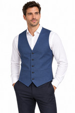 Calvin Klein Mens Wool Vest Suit New S Blue Suit Separates