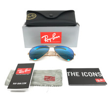 Ray-Ban Sunglasses RB3025 AVIATOR LARGE METAL 112/4L Matte Arista Blue Flash 58