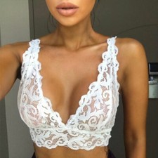 Women's Lingerie Lace Flowers Bralette Bralet Bra Tank Cami Crop Tops Vest Cami