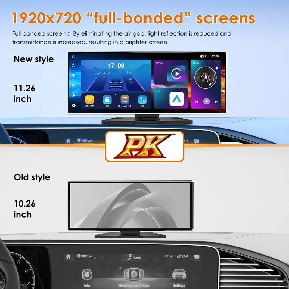 11,26 Zoll display Apple carplay Android auto 4K dashcam autoradio touch screen - Bild 4 von 4