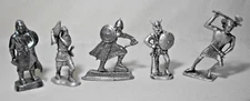 NORDIC VIKING WARRIORS 3.75"-4.25" PEWTER FIGURES LOT OF 5