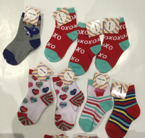 Kids Socks Unisex Kids Multi Design Crew Socks 6 Pairs Multi Color Size 5-6.5 - Picture 3 of 5