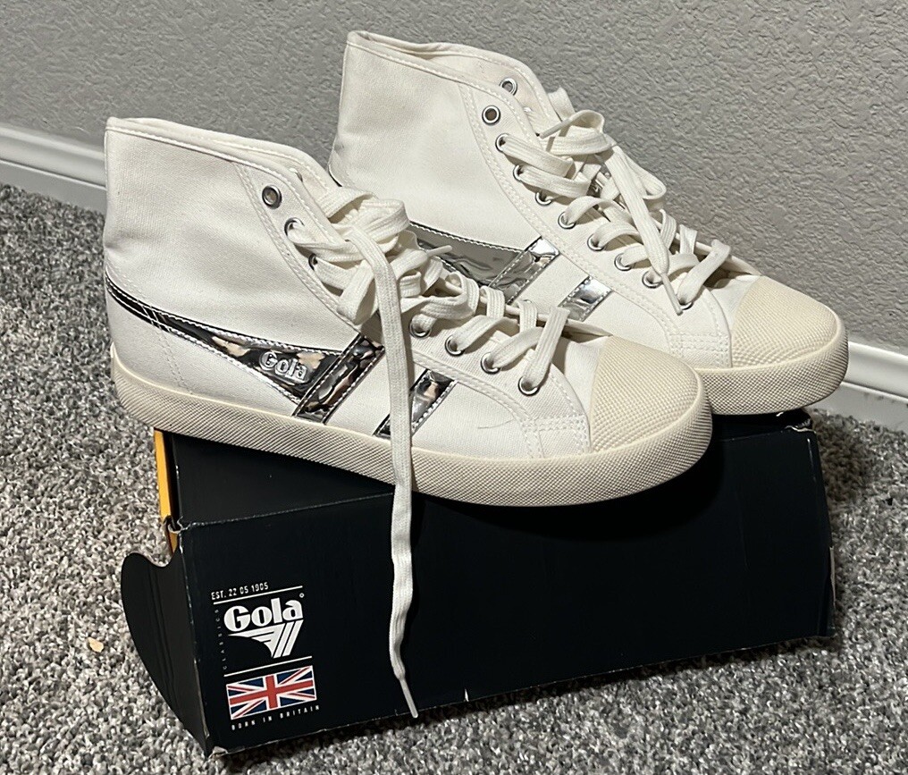 Gold X J Crew high top sneakers SZ 10 NIB | eBay