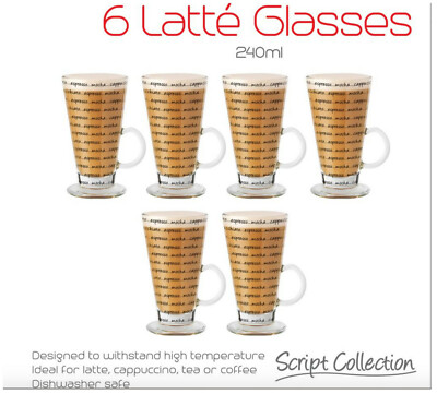 6 x Printed Latte Mugs Compatible with 