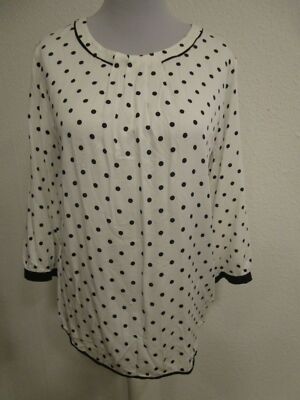 Betty&Co Bluse Tunika Langarm creme/schwarz Punkte Gr.40 (L5)