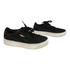Puma Vikky Platform Womens Shoes Sz 7.5 Shoes Black Suede Soft Foam Stacked