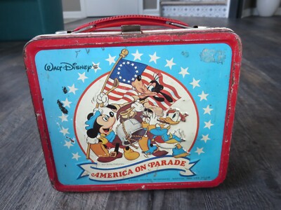 Walt Disney 1976 America On Parade Metal Lunch Box, made in USA by