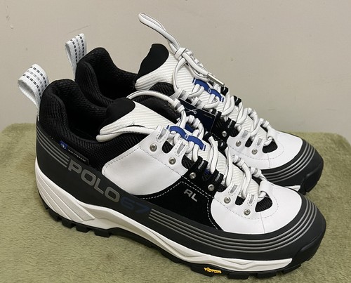 Polo Ralph Lauren Harmon Waterproof Shoes White Black Men’s Size 9 NWOB