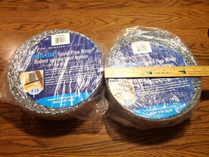 LOT of 2 Reflectix Insulated Aluminum Foil Spiral Pipe Wrap Rolls 4" x 25' R-2.0
