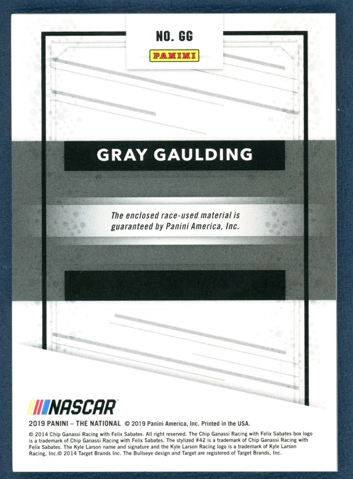 2019 Panini-The National Red Escher Squares Gray Gaulding 8/10 #GG - Image 2 of 2
