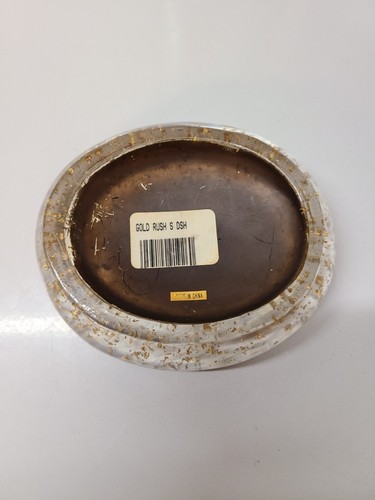 Nicole Miller Lucite Soap Dish Holder Trinket Dish with Gold Flecks *Amber Worn