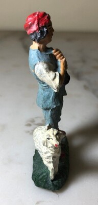 AP Rovello Rara antica statuina da presepe Pastore con pecora 10 ...