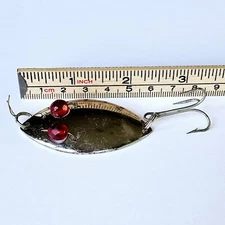 Vintage Red Eye Junior Wiggler Spoon Fishing Lure - M783.1
