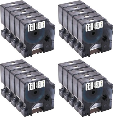 Versatile 20-Pack Dymo Black on White Label Refills - Perfect for Home or Office