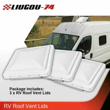 3PCS White 14" x 14" Replacement Roof Vent Cover Camper RV Trailer Ventline New
