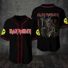 Unisex Iron Maiden Band Printed Baseball Jersey Shirt