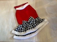 Happy Christmas Holiday Pet Dog  Cat Red/Black 14" Santa Costume. Size Large