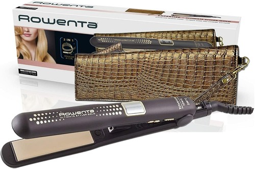 Rowenta Ultimate Styler Gold SF6021E0 Plancha de Pelo 2 en 1 Alisar y Rizar  NEW | eBay