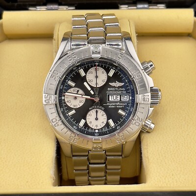 Breitling Superocean Men's Black Watch with Rubber Strap - A13340