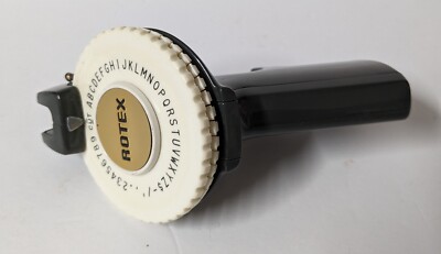 Vintage Black Rotex Label Maker Model 48E uses 1/2 inch tape (F5