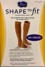 Shape to Fit Anti Embolism 18mmHg Compression Stockings Below Knee UNISEX (NEW)