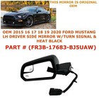 NEW 2015 16 17 18 19 2020 Ford Mustang left side mirror W/HEAT BLACK