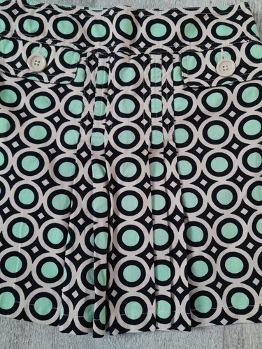 Funky WAREHOUSE Size 6 Mini Skirt Great For 70's Night 100% Cotton Retro Pattern - Picture 2 of 6