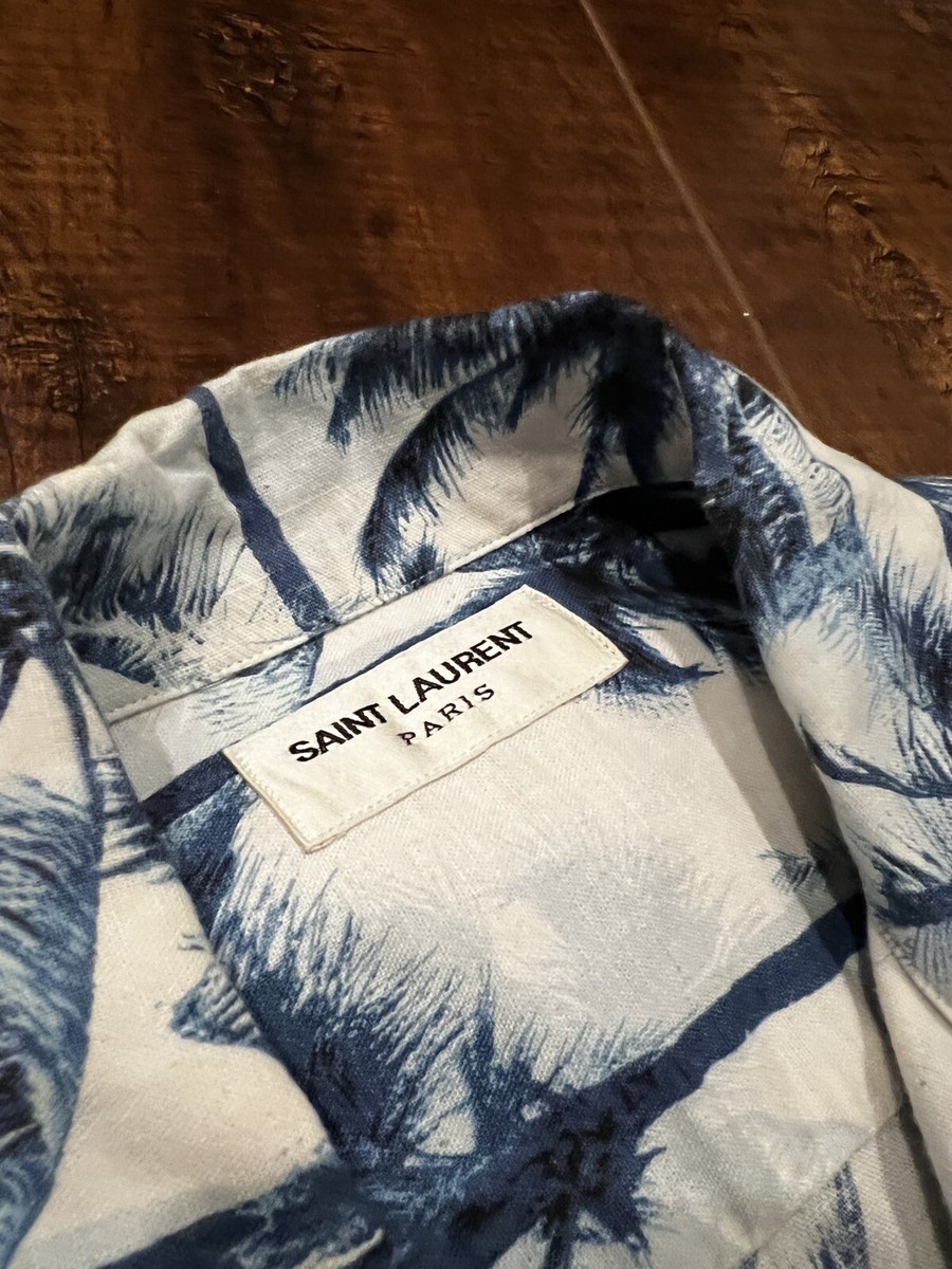 Saint Laurent SS15 Hawaiian Shirt Blue 36 XS YSL SLP | eBay