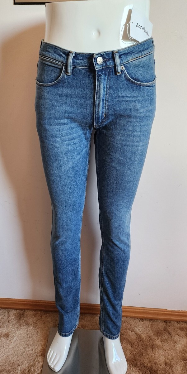Acne Studios Mens B00143 Max Mid Blue Slim Fit Denim Jeans Size 31