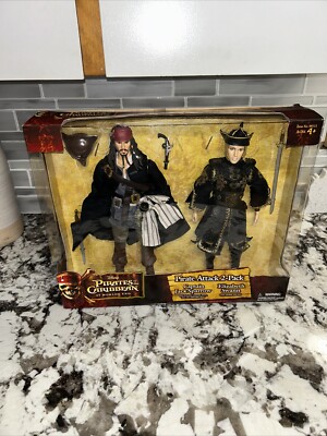 Pirates Of The Caribbean Captain Jack Sparrow & Elizabeth Swan Set Brand Mint